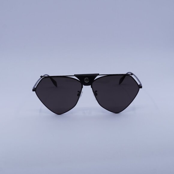 Alexander McQueen AM0317S 001 Sunglasses Black Geometric Frame, Grey Lenses - Picture 4 of 11